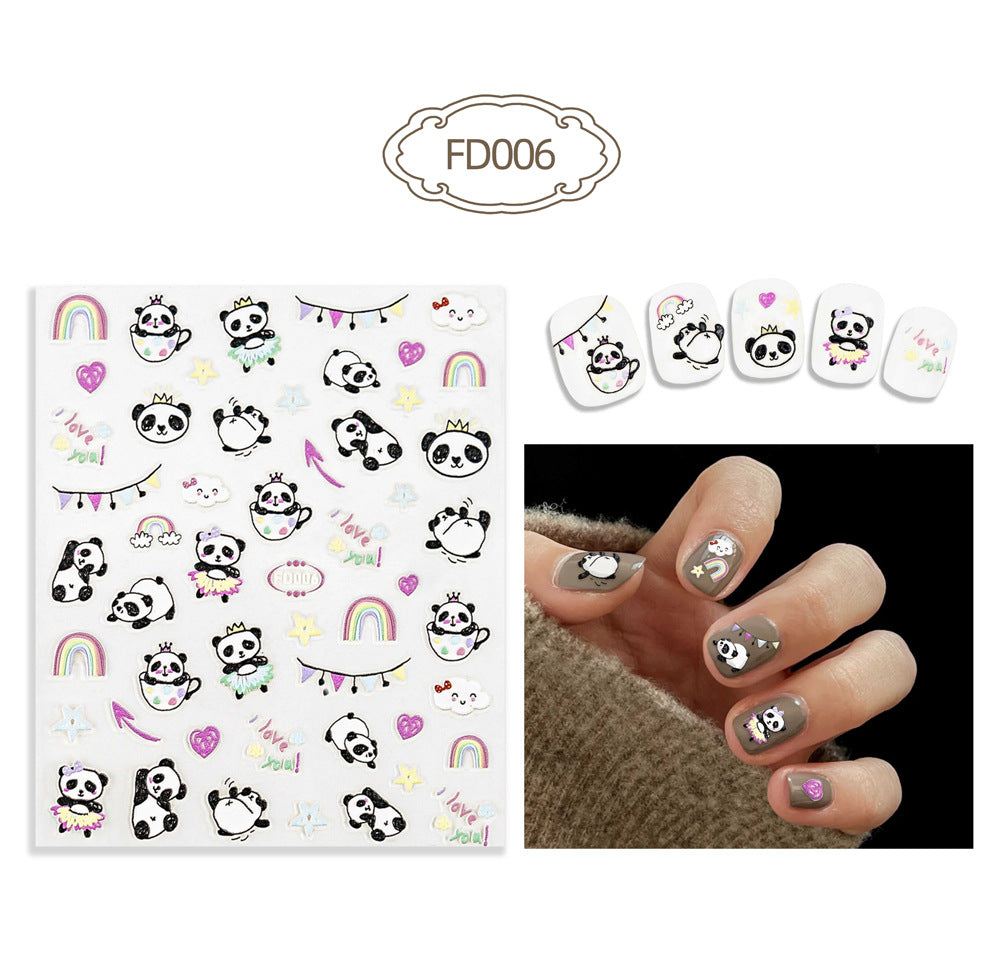 Three-dimensional Relief Cute Cartoon White Cloud Nail Stickers