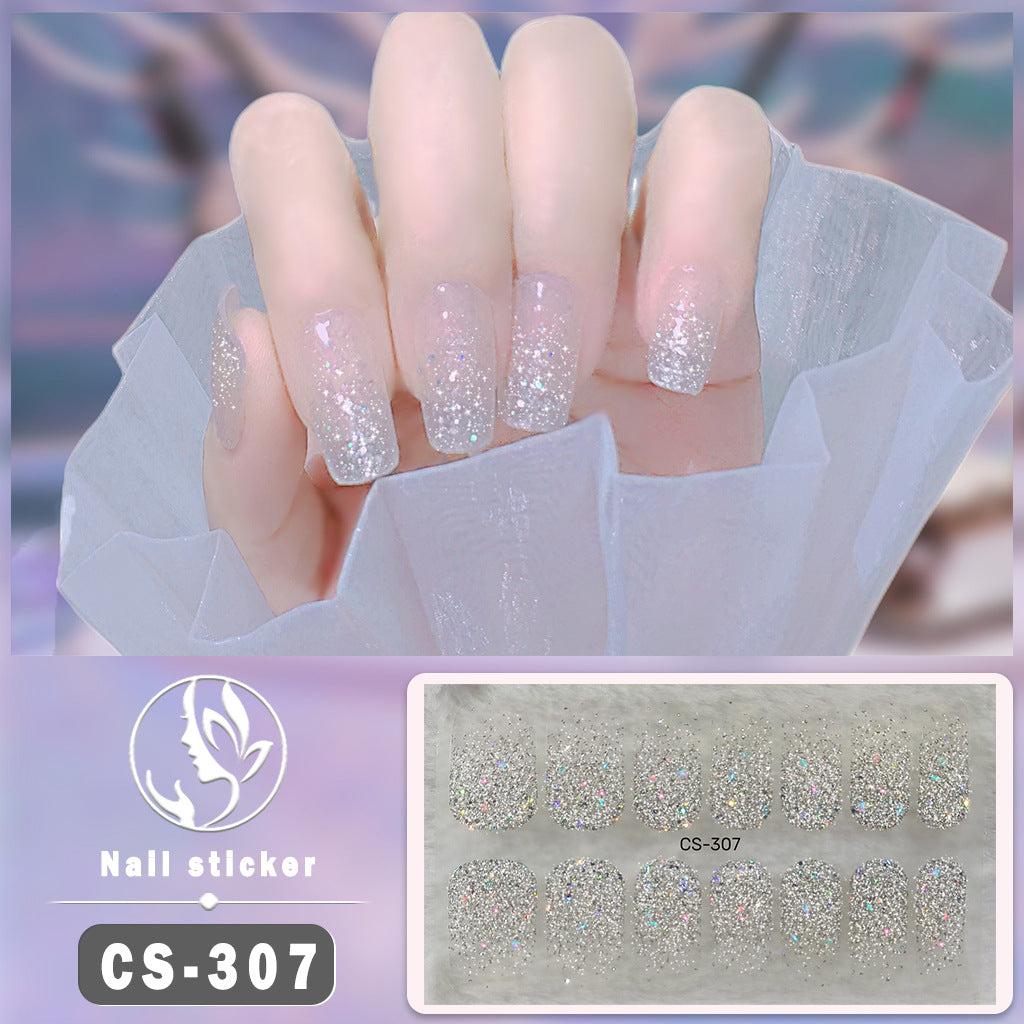 Four-color Powder Gel Oil Film Waterproof Nail Stickers