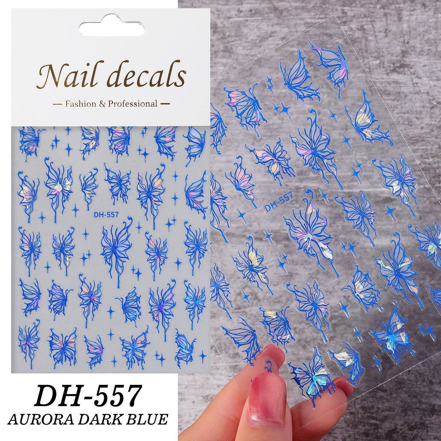 Liquid Butterfly Embossed Hollow Lines Fairy Nail Stickers