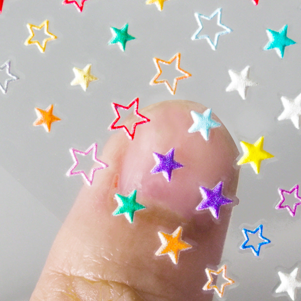 Stars Heart Macaron Color Simple Stereo Nails Nail Stickers