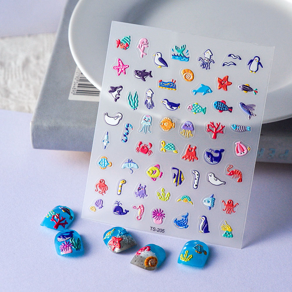 Cute Little Monster Mimic English Letters Nail Stickers