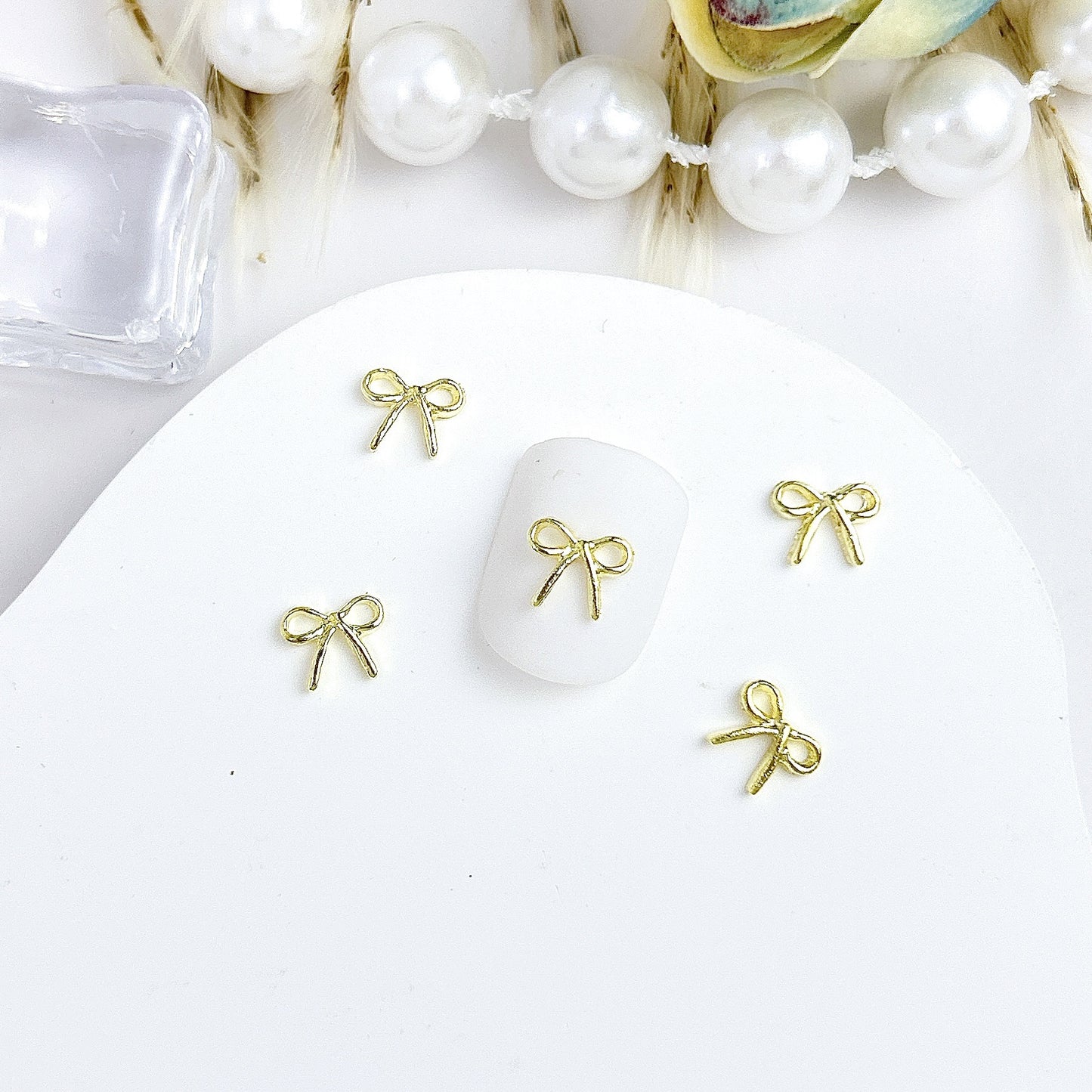 Bow Gold Sier Variety Ornament Affordable Nail Care Nail Art