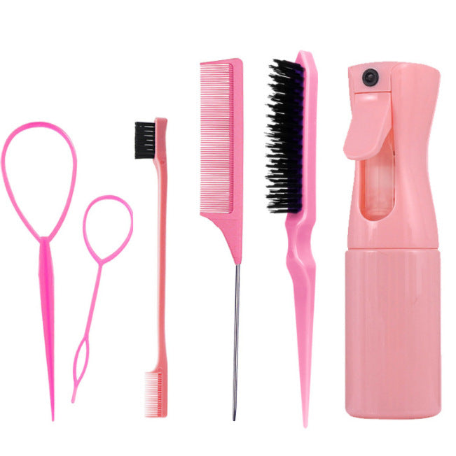 Flacon pulvérisateur pour costume de coiffure noir Brosse à sourcils en peluche Brosses à cheveux et peignes