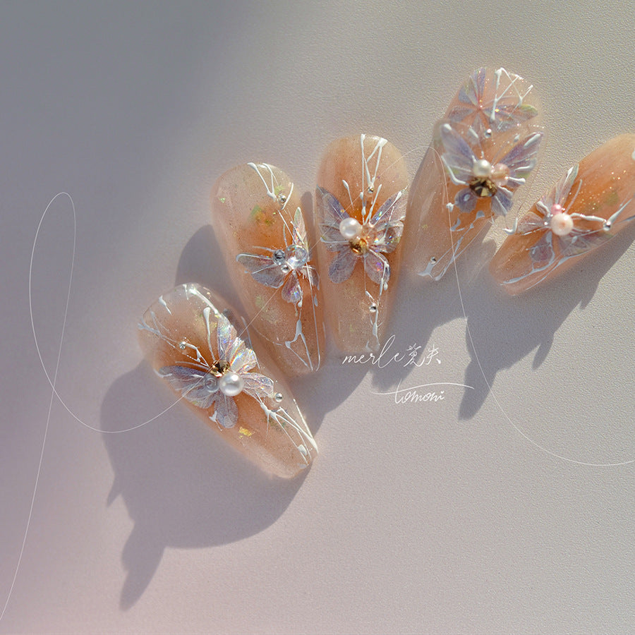 Fairy Shell Light Butterfly Fresh Aurora Nail Stickers