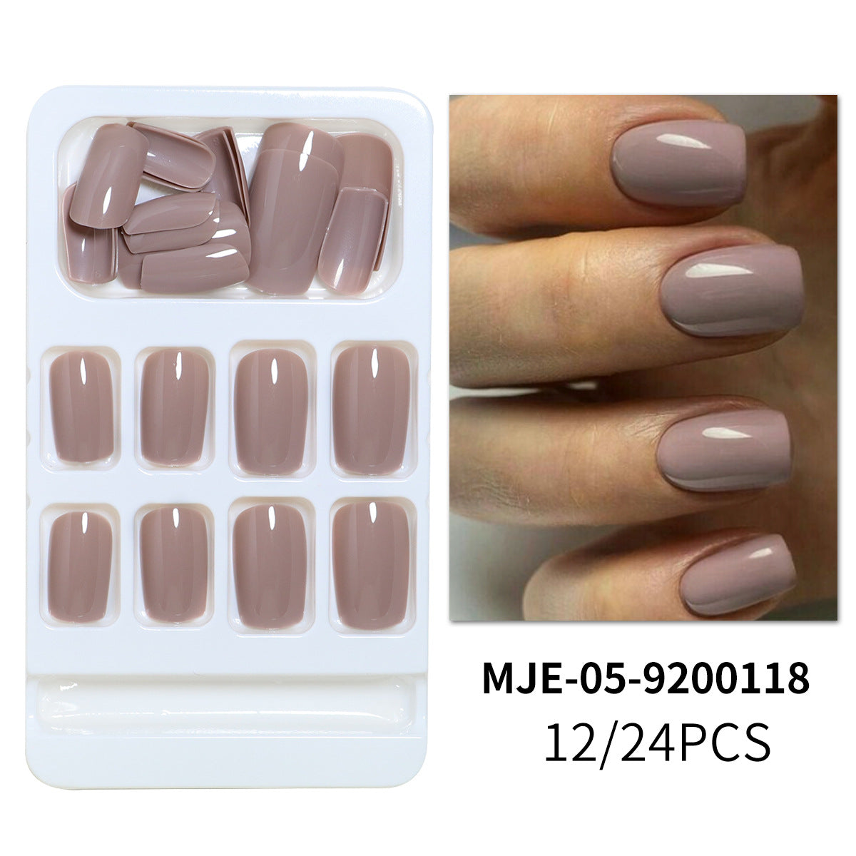 Nail art carré européen de couleur unie violet clair