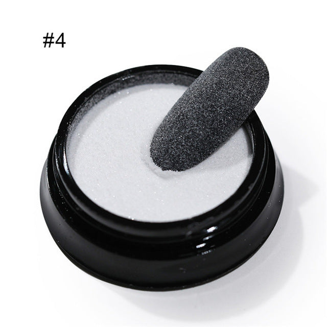 Shimmering Powder Starlight Woolen White On Black Nail Care Nail Art