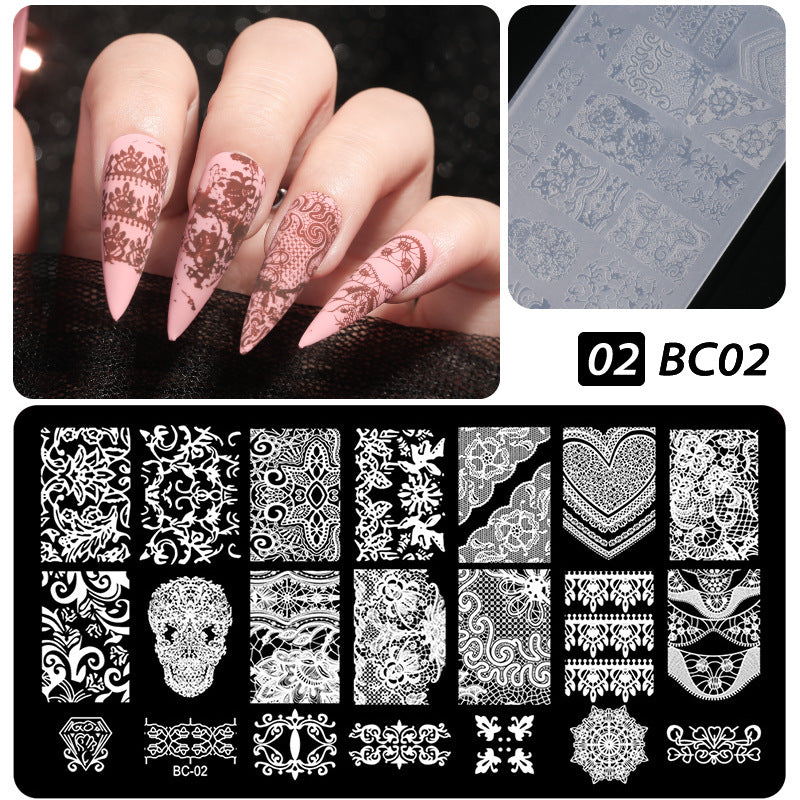 Plastic Seal Printing Board Transfer Manicure Nail Tool Set