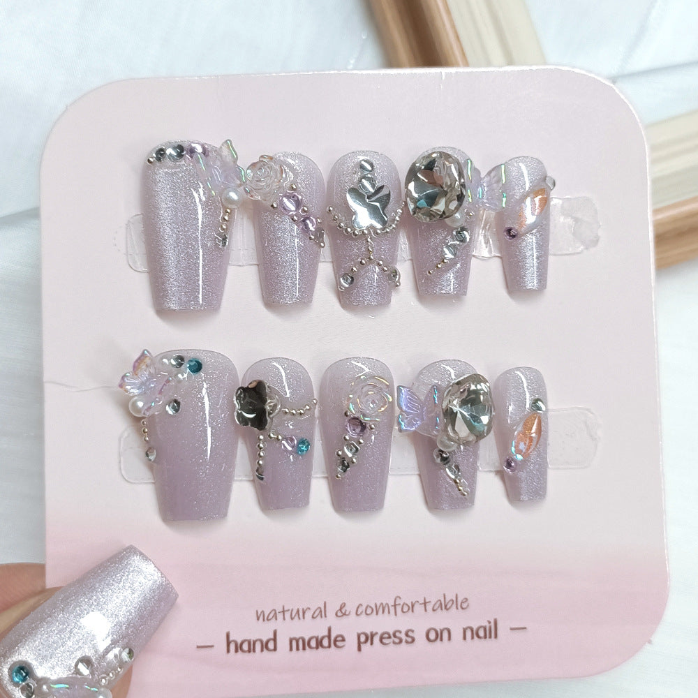 Patch UV Crystal Cat's Nail Art Split Code en dix pièces