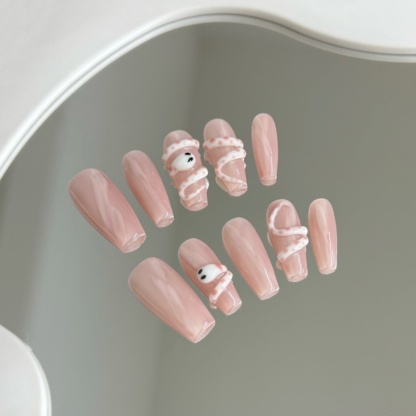 Pure Desire Peach Pink National Style Chinese Nail Stickers