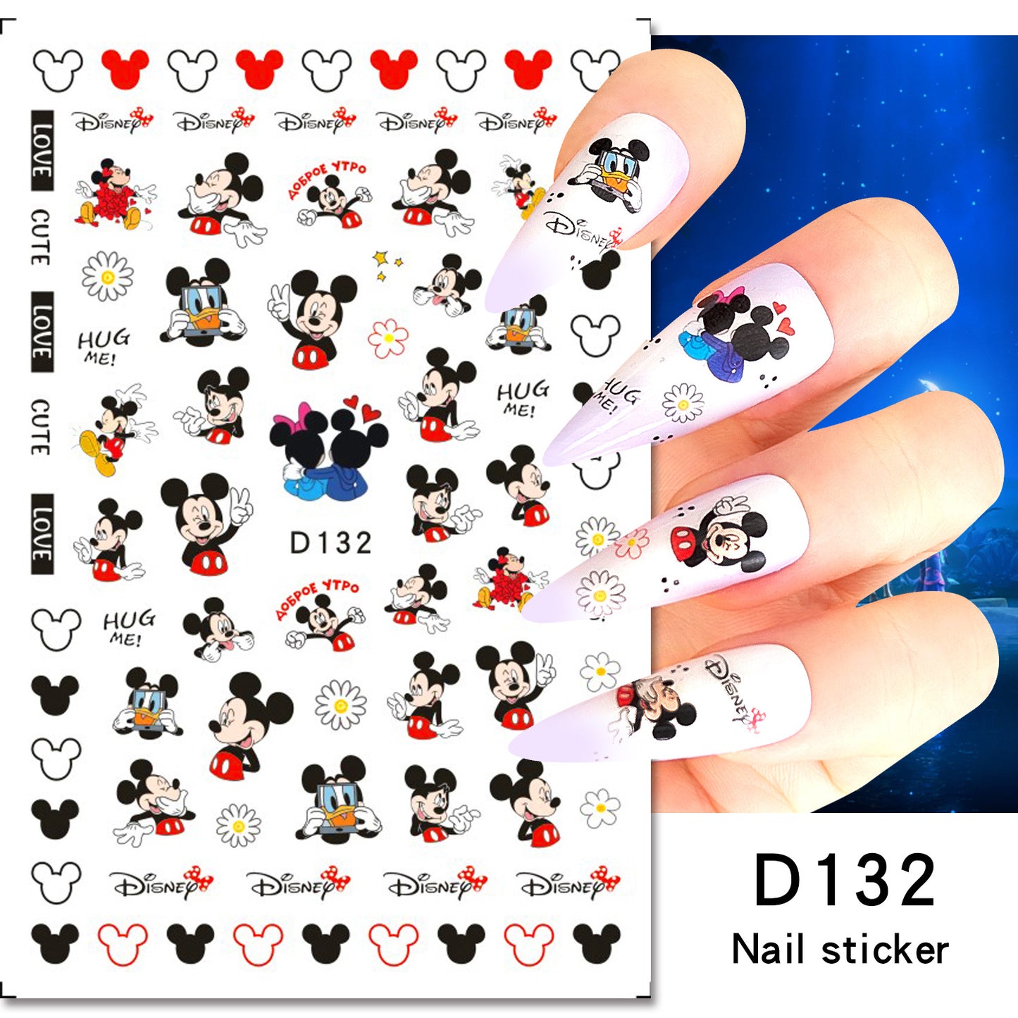 Autocollants pour ongles Cartoon Paper Memories Anime Mouse Stitch