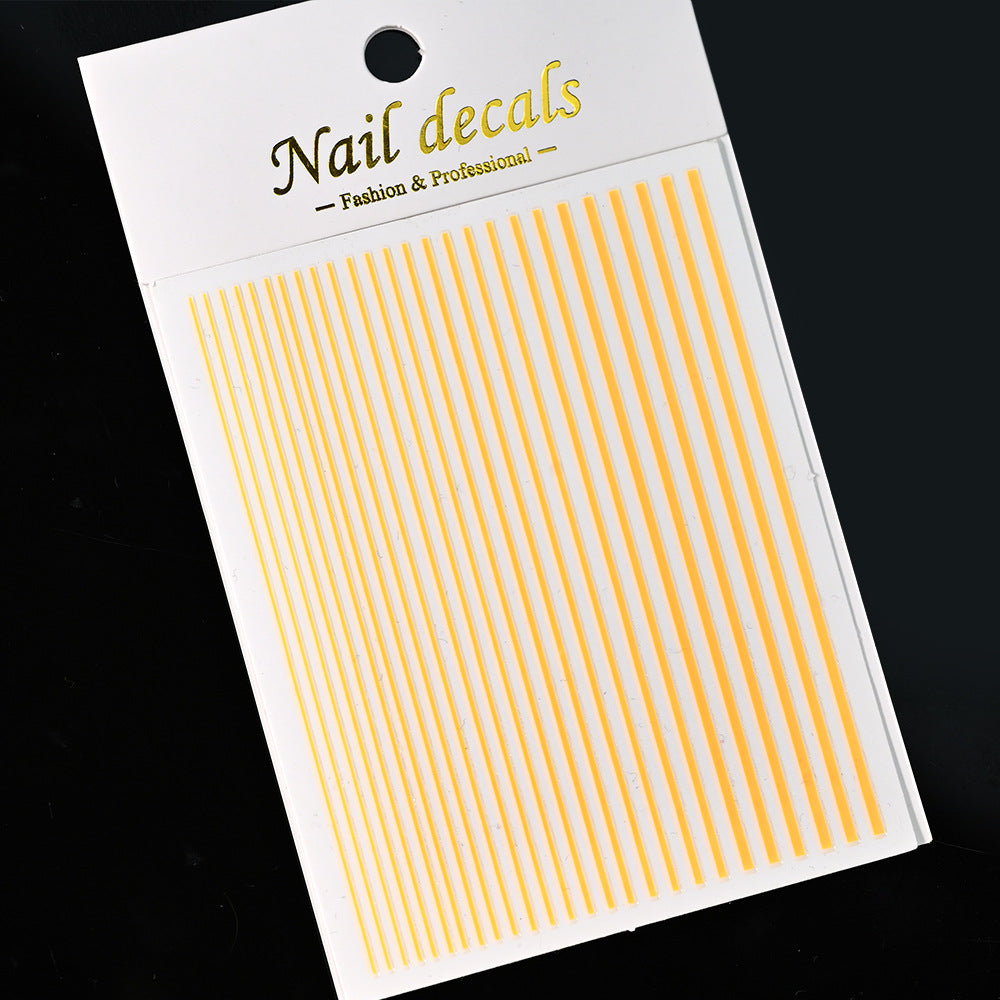 Girly Simplicity Solid Color Stripes Paper Nail Stickers