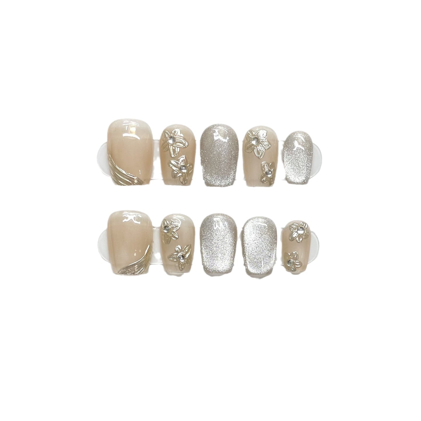 Star River Cat Three-dimensional Metal Small Fake Nail Stickers