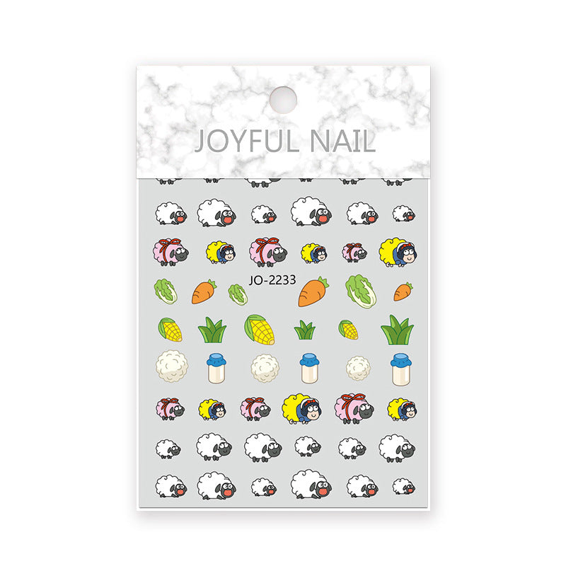 Got Lamb Radish Bottle Green Vegetables Nail Stickers