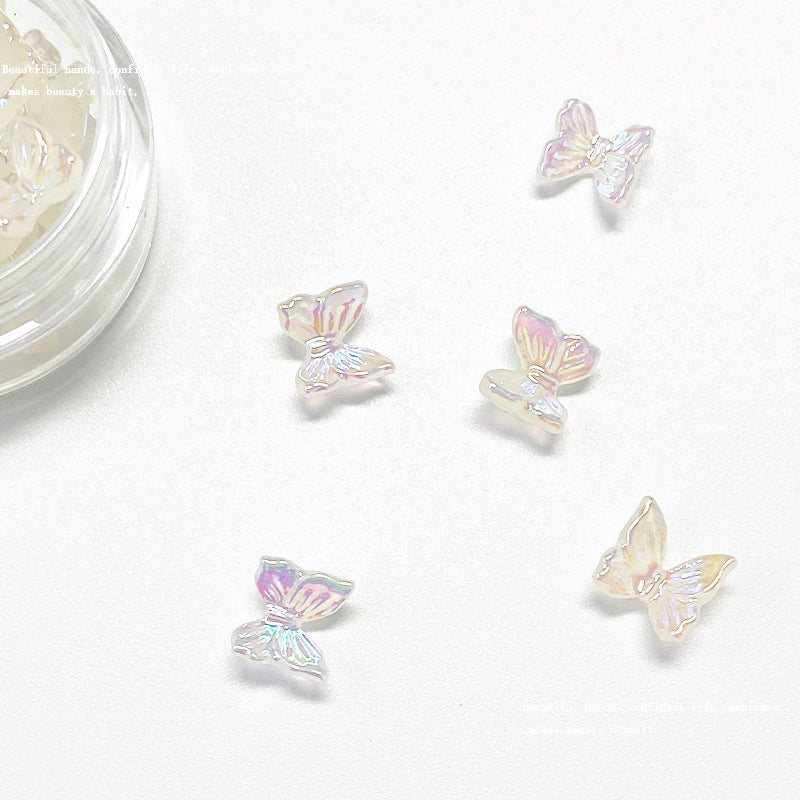 Mini Butterfly Ornament Electroplating Three-dimensional Aurora Nail Care Nail Art