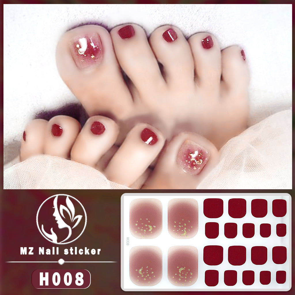 Feet Paper Imitation Diamond Waterproof Durable Nail Stickers