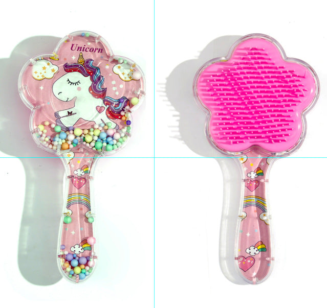 Brosses à cheveux et peignes transparents à motif de dessin animé pour enfants