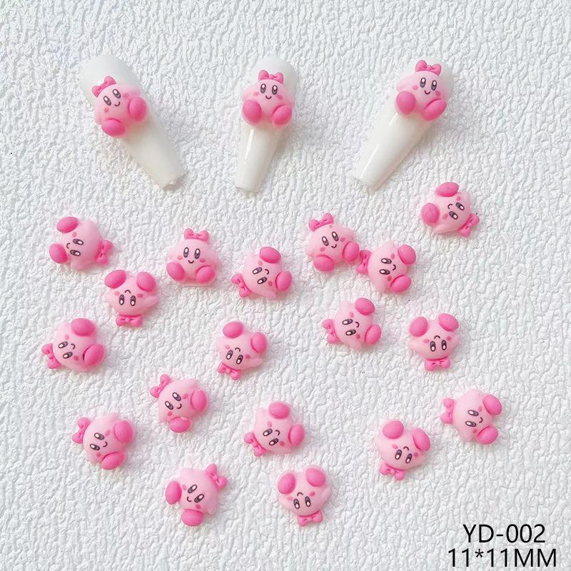 Cartoons Animation Cute Kirby Doll Ornament Resin Nail Care Nail Art