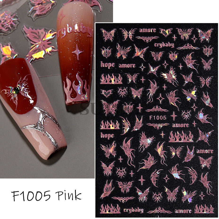 Pure Desire Clear Aurora Butterfly Fairy Nail Stickers