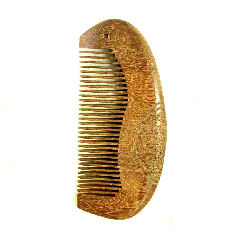 Brosses et peignes à cheveux portables en bois sculpté double face