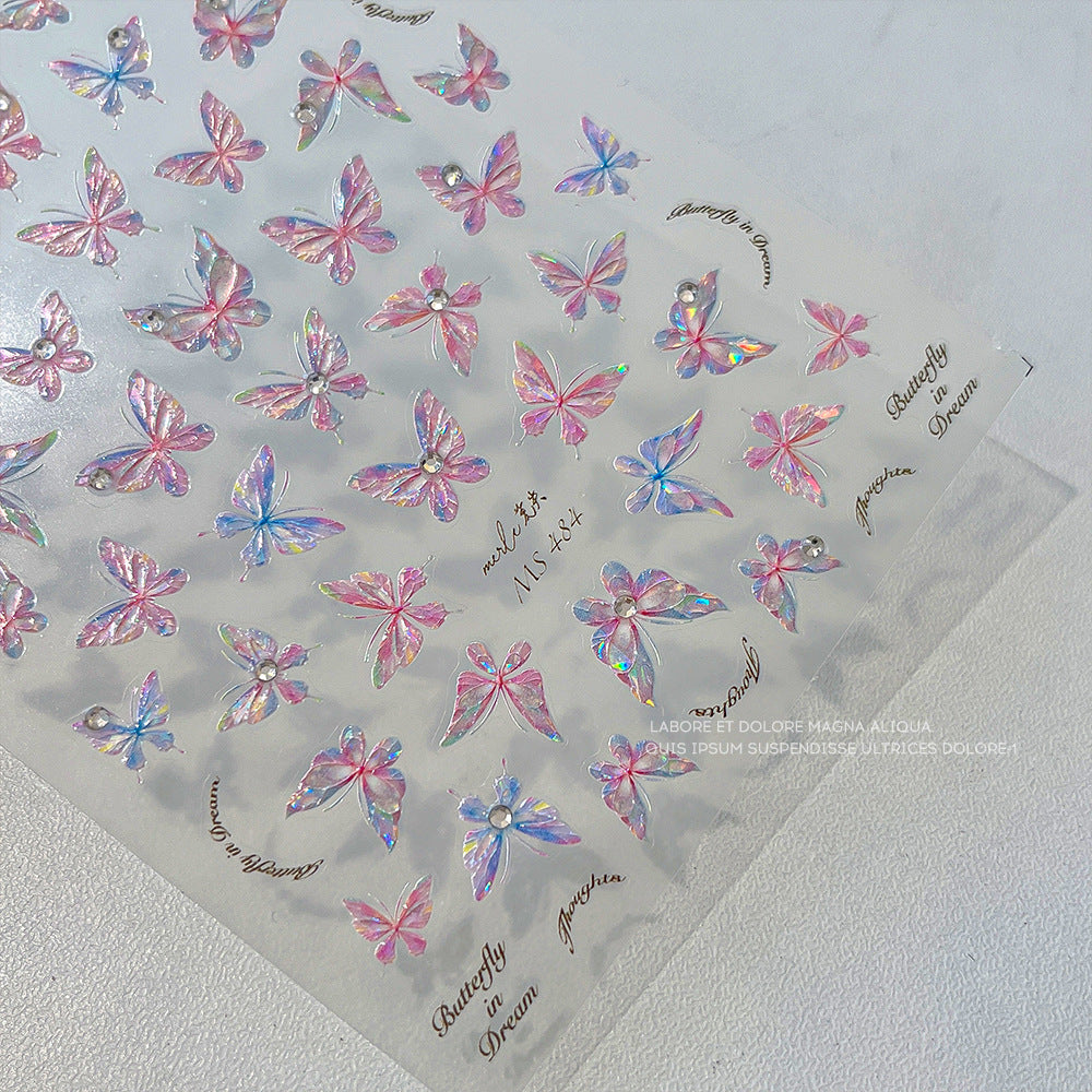 Fairy Shell Light Butterfly Fresh Aurora Nail Stickers