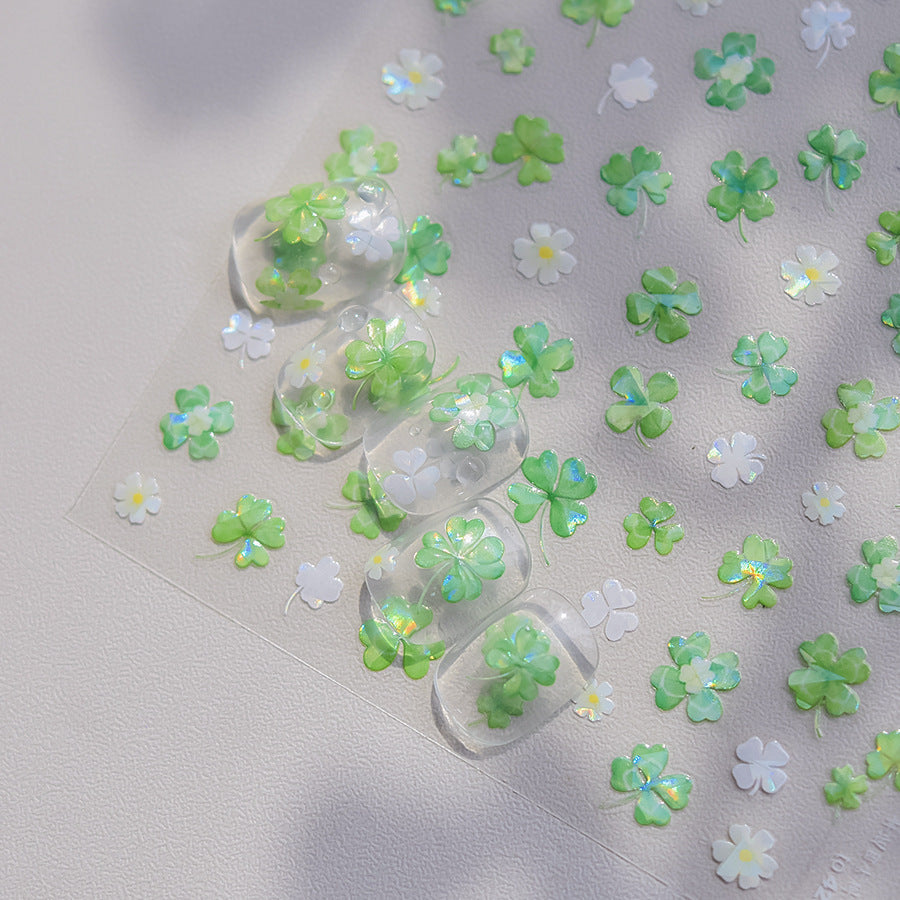 Shell Light Mobile Phone Lucky Four-leaf Nail Stickers