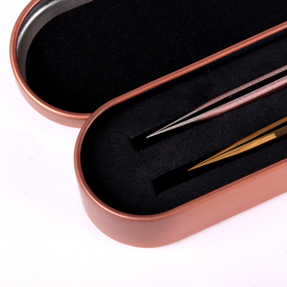 Tinplate Eyelash Tweezer Storage Box Grafting Makeup Accessories