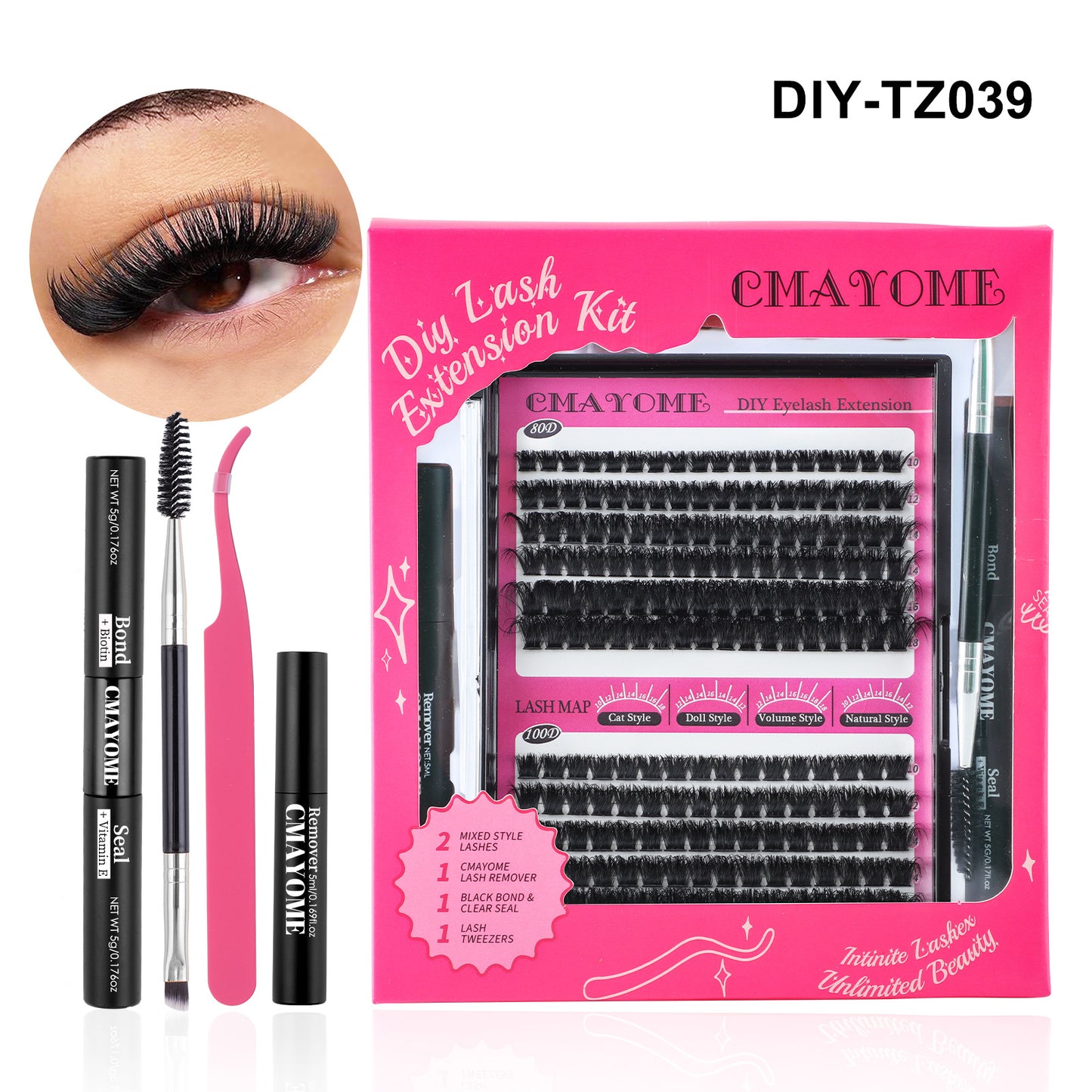 Combination Thick Curl Hot Melt Stem False Lashes