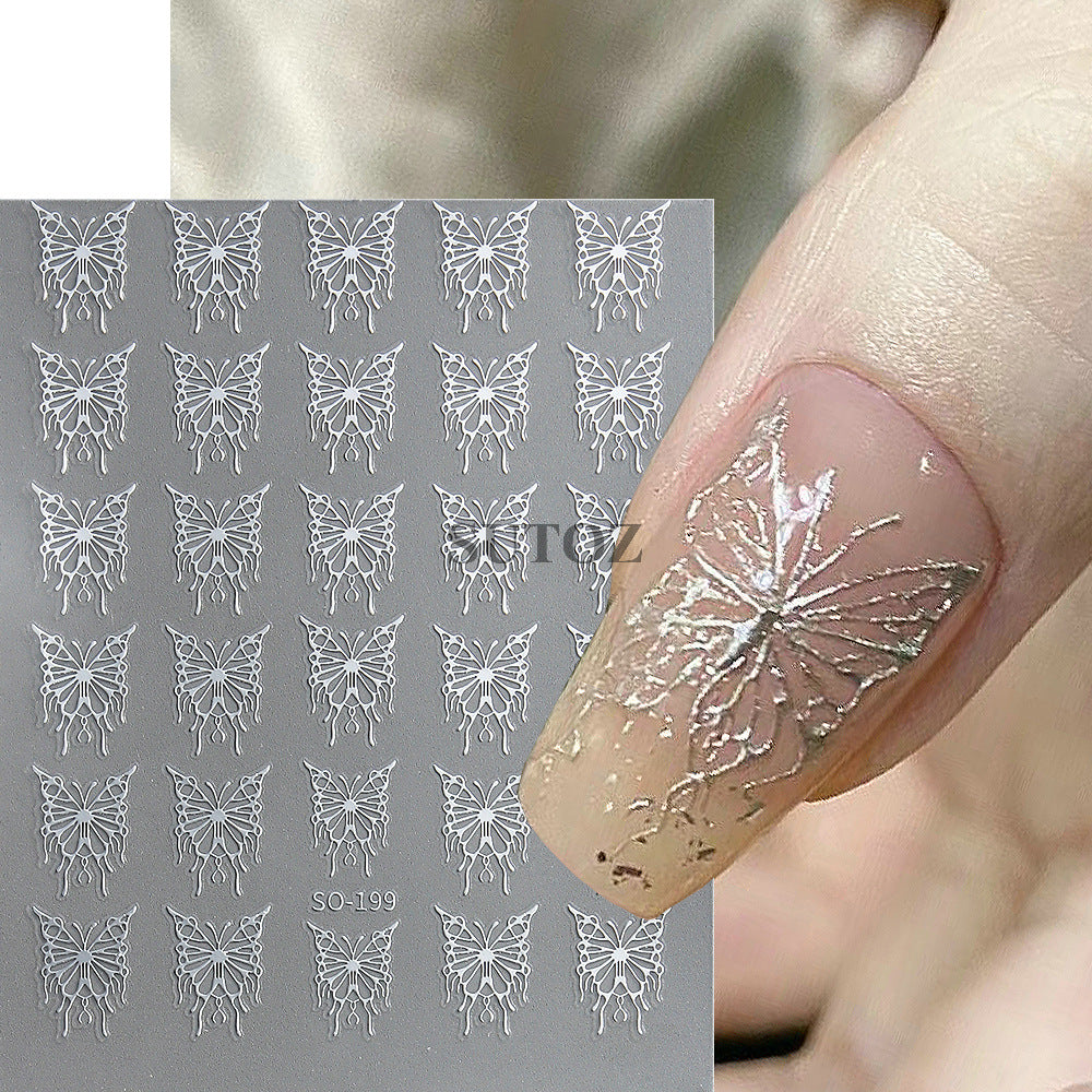 Sweet Cool Super Fairy Hollow Liquid Butterfly Nail Stickers