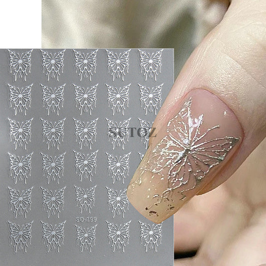 Sweet Cool Super Fairy Hollow Liquid Butterfly Nail Stickers