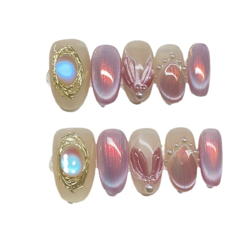 Handmade Wear Aurora Fishtail Gem Cat Beauty Nail Stickers