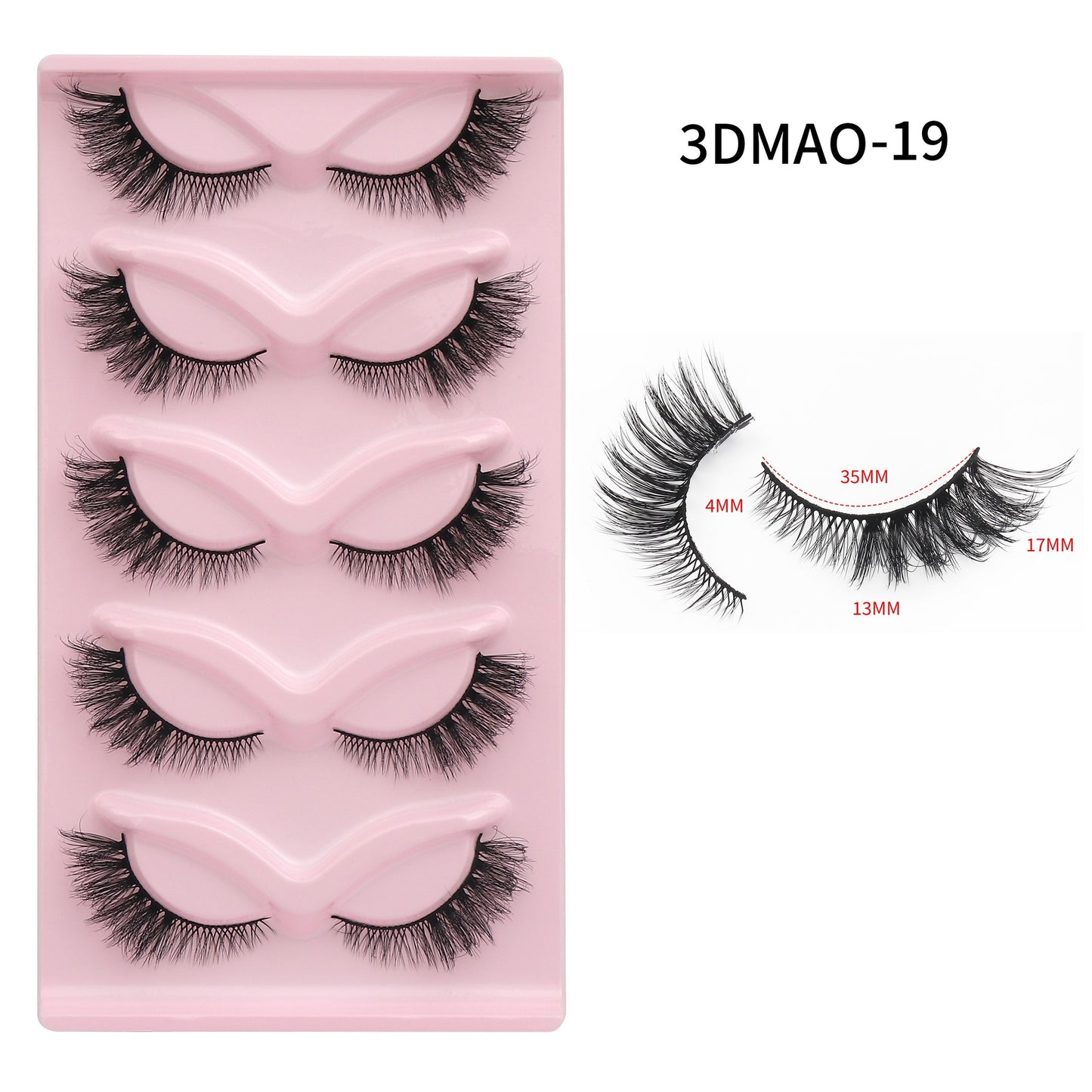 Five Pairs Of Cat Eyelashes Thick False Lashes