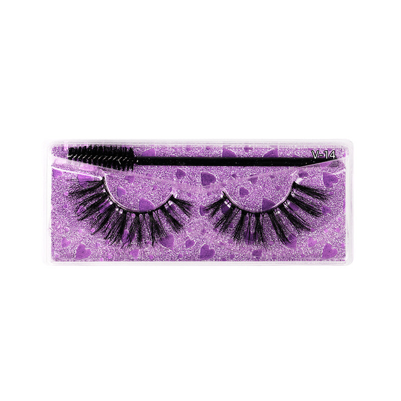 Thick Eyelashes Pair Cotton Stem Natural False Lashes