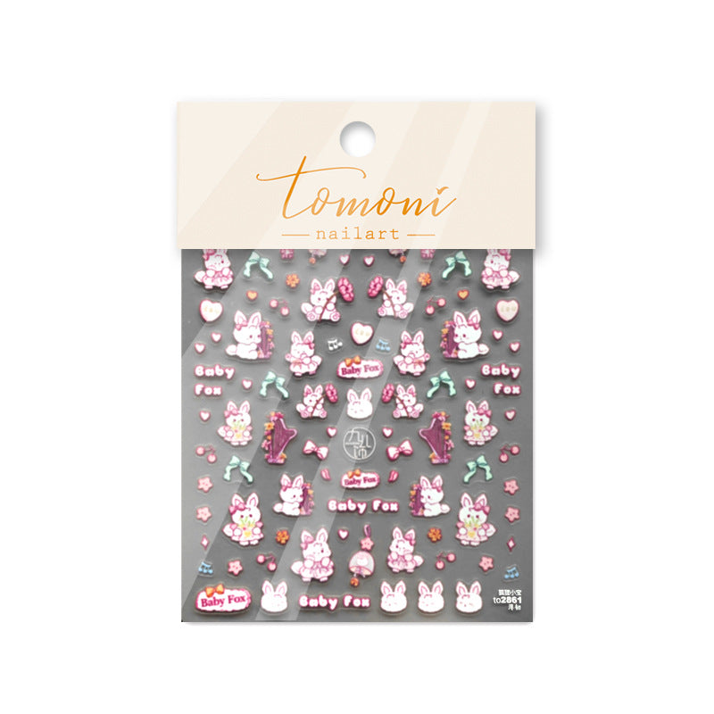 Graceful Thin Tough Cute Cartoon Kitten Nail Stickers