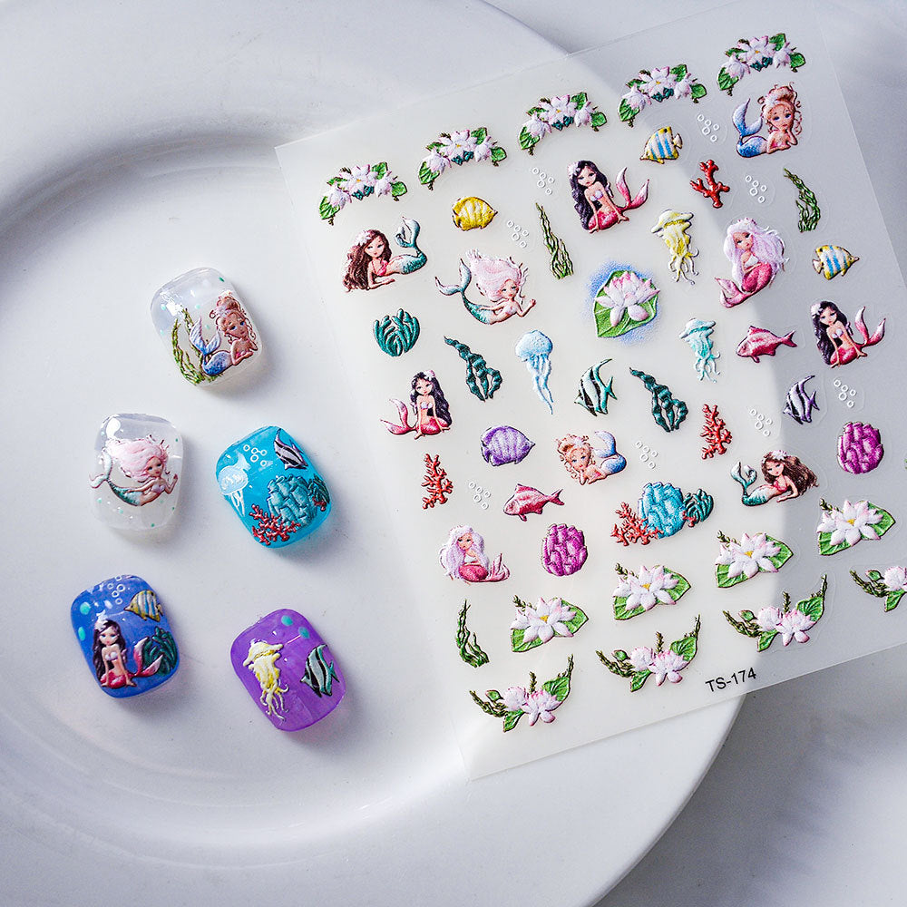 Lucky Koi Cute Fish Soft Relief Nail Stickers