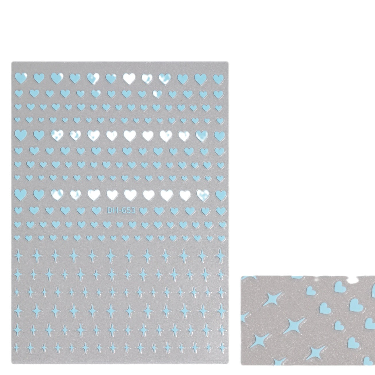 Heart-shaped Small Stars Summer Dopamine Hot Sier Nail Stickers