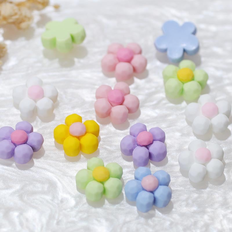 Color Cartoon Resin Five Petal Small Nail Care Nail Art