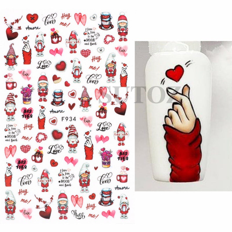 Day Cartoon Comic Series Than Heart Nail Stickers