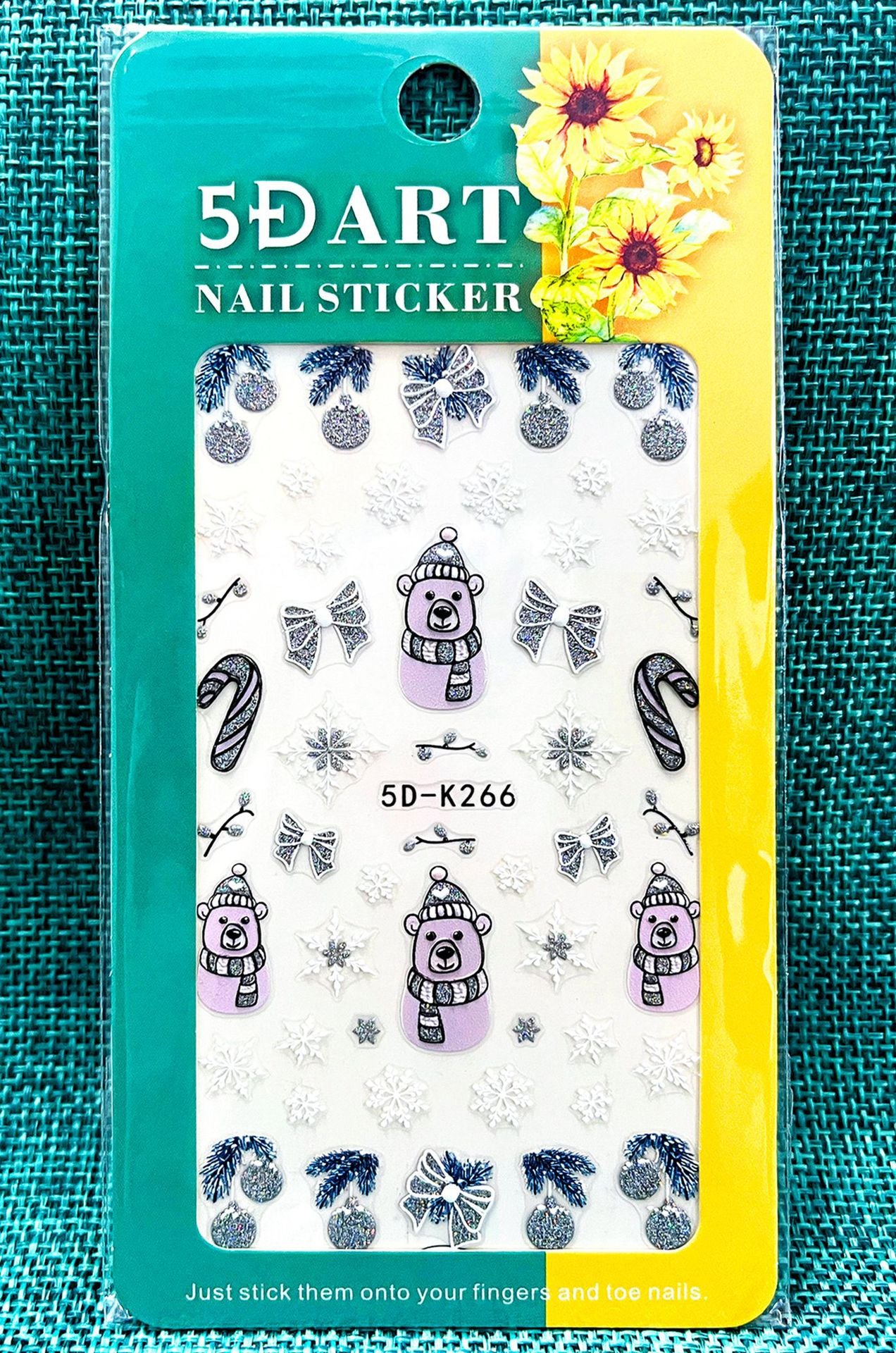 Relief Halloween Beauty Applique Gold Powder Nail Stickers