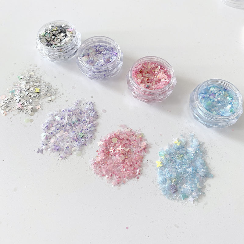 Korean Sequins Flash Mermaid Hexagonal Onion Nail Care Nail Art