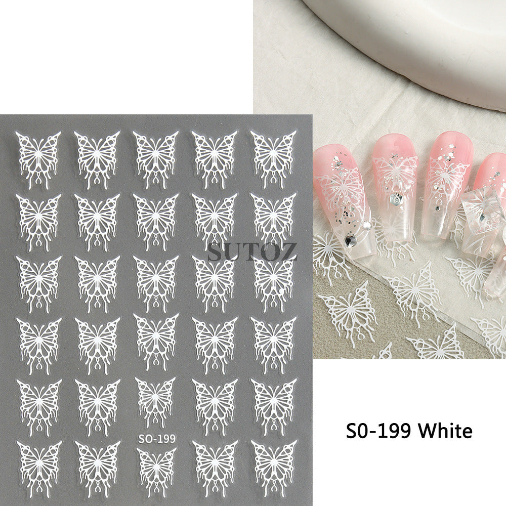 Sweet Cool Super Fairy Hollow Liquid Butterfly Nail Stickers