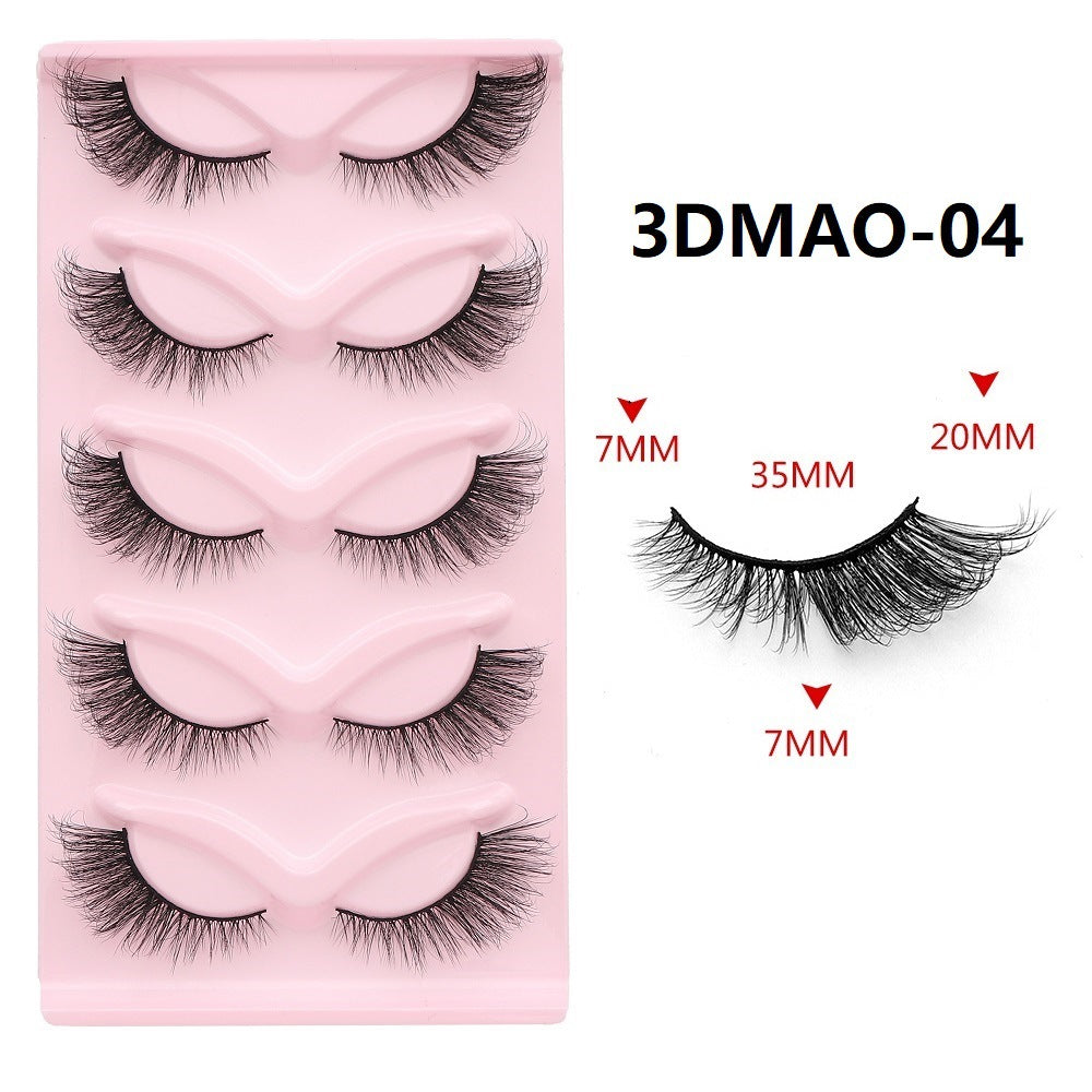 Five Pairs Of Cat Eyelashes Thick False Lashes