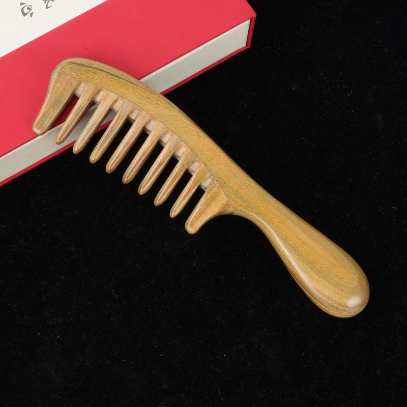 Brosses et peignes à cheveux ronds en bois de type grand naturel avec manche et dents fines