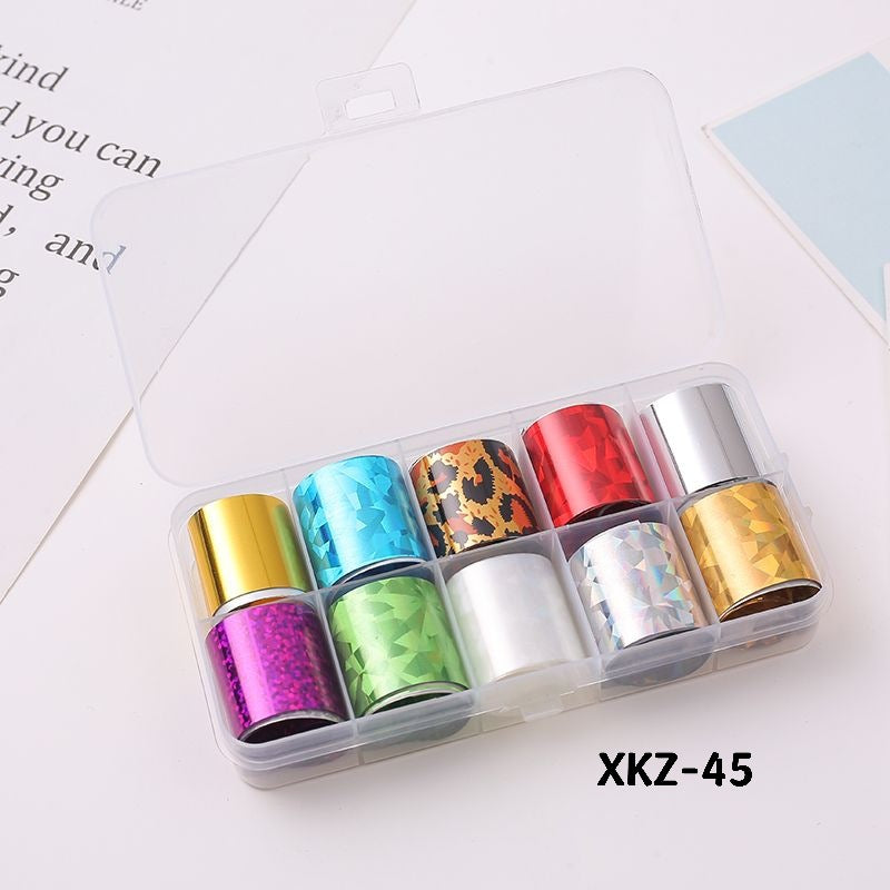 Flower Starry Sky Paper Color Boxed Lace Transfer Printing Nail Care Nail Art