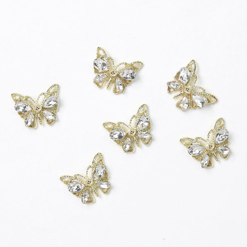 Light Luxury Cat Butterfly Ornament Gold Sier Nail Care Nail Art