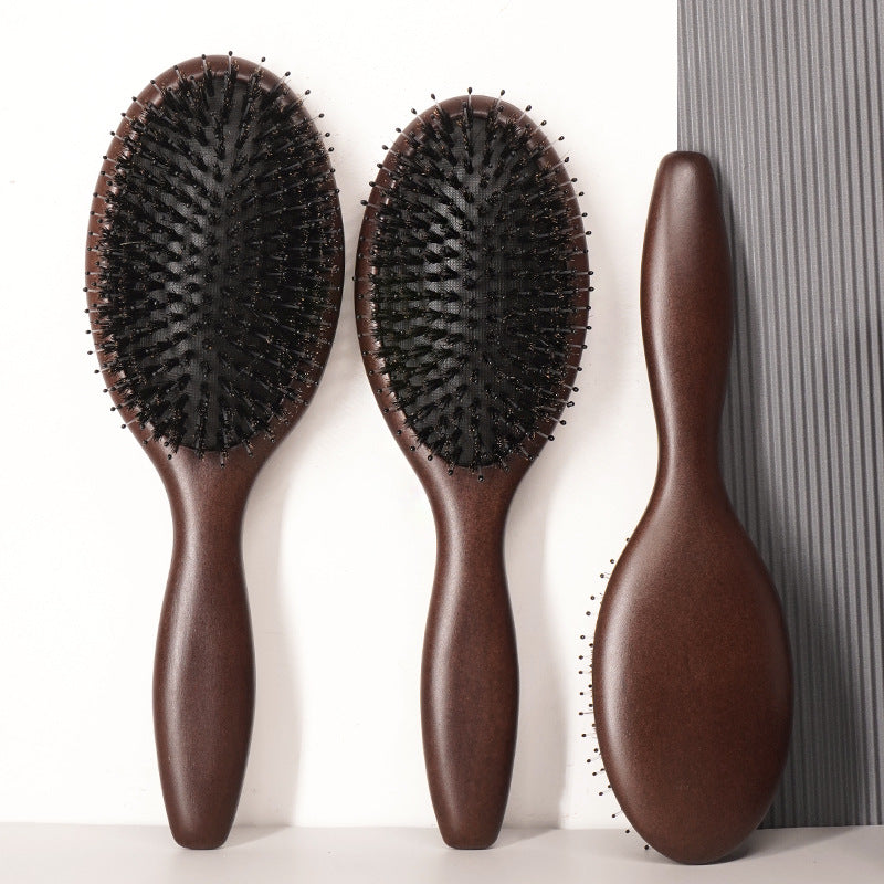 Brosses et peignes à cheveux à coussin d'air en bois à dents rondes