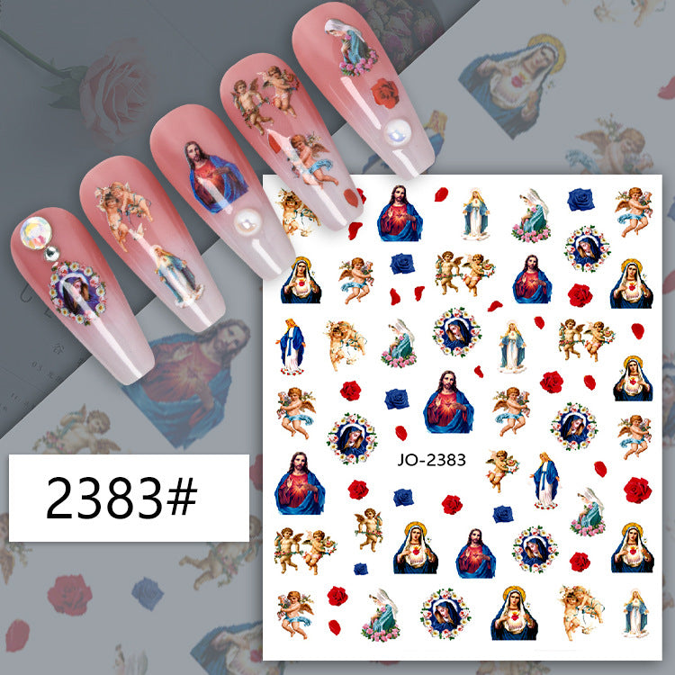 Retro Virgin Little Pattern Cupid Angel Nail Stickers