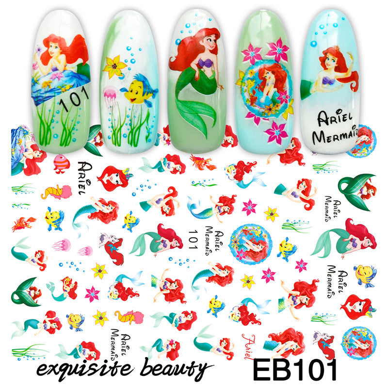 Paper Pink Blue Animation Image Cute Nail Stickers