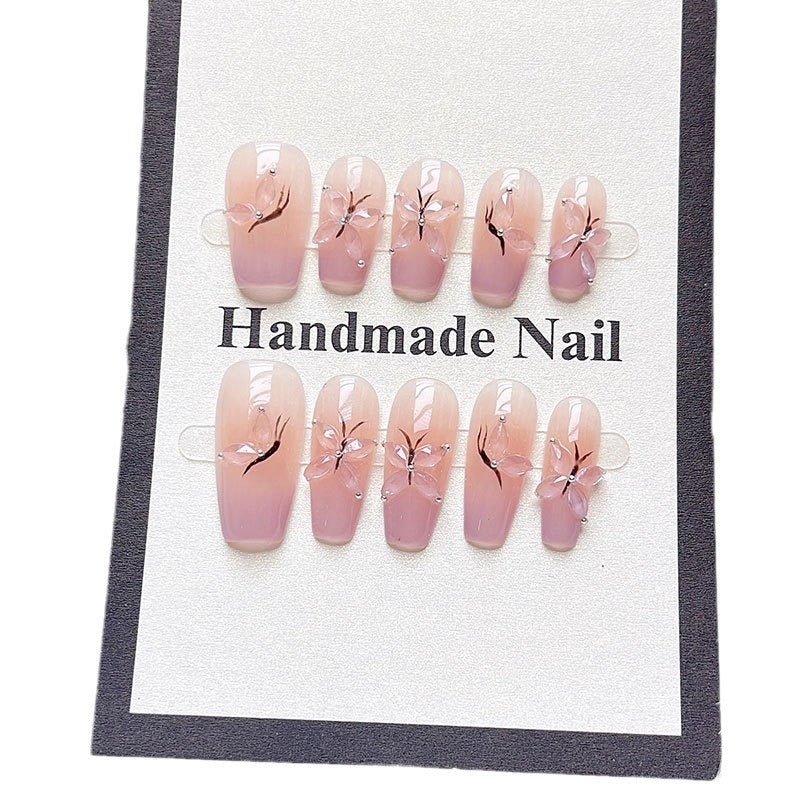 Ice Butterfly Handmade Wear Tip High Nail Stickers