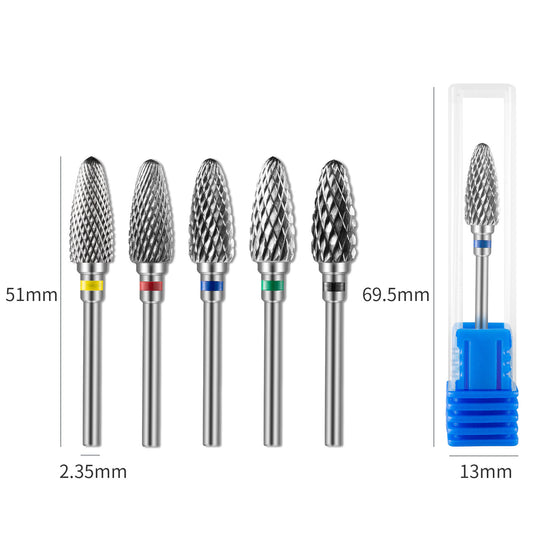 Tête de meulage en acier tungstène céramique pour ensemble d'outils de manucure pour polisseuse à ongles