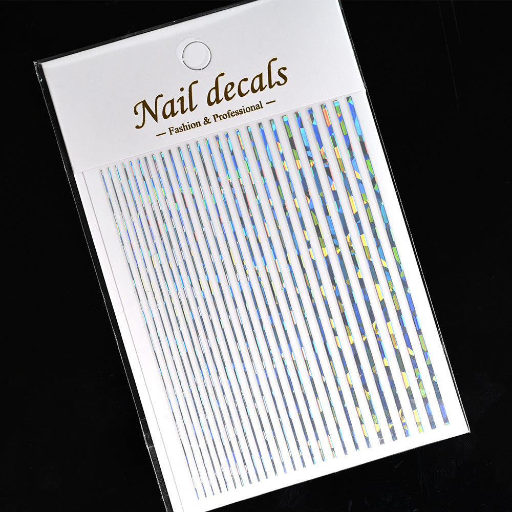 Girly Simplicity Solid Color Stripes Paper Nail Stickers